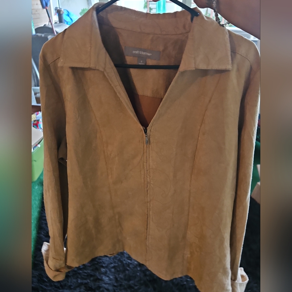 Craft Women's Tan Zip-Up Blazer